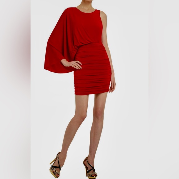 BCBGMaxAzria Dresses & Skirts - BCBGMaxAzria | Asymmetrical One Shoulder Cocktail Dress | Red | Size S